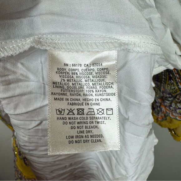 Anthropologie Akemi + Kin Mustard Medallion Paisley Print Maxi Dress Boho Small - Picture 8 of 9